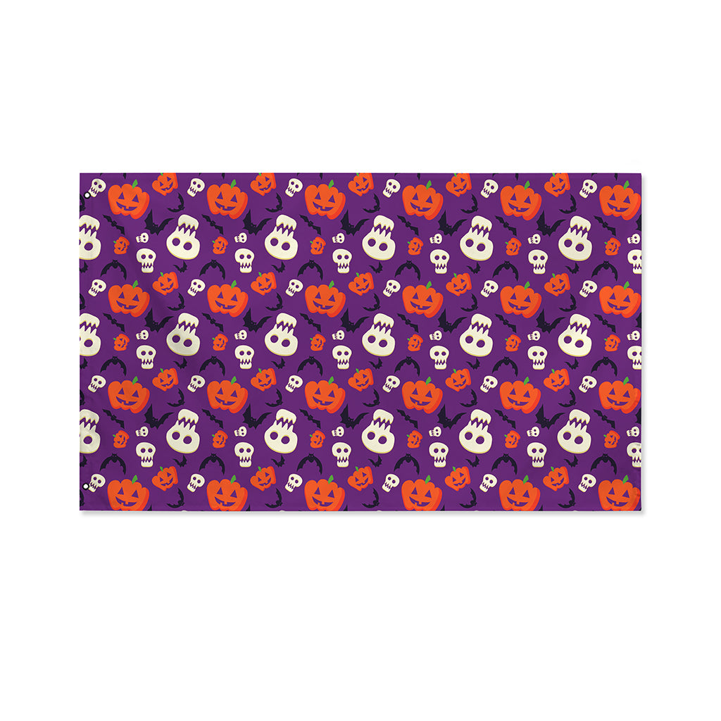 Funny Halloween Pumpkin Pattern Print Polyester Flag