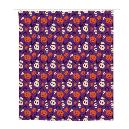 Funny Halloween Pumpkin Pattern Print Polyester Shower Curtain