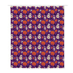 Funny Halloween Pumpkin Pattern Print Polyester Shower Curtain
