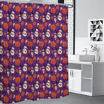 Funny Halloween Pumpkin Pattern Print Premium Shower Curtain