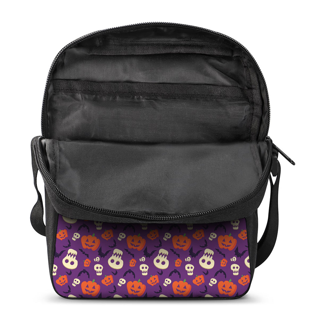 Funny Halloween Pumpkin Pattern Print Rectangular Crossbody Bag