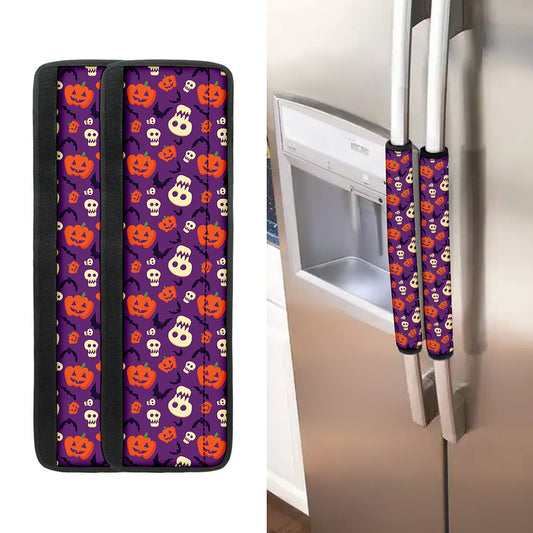 Funny Halloween Pumpkin Pattern Print Refrigerator Handle Covers