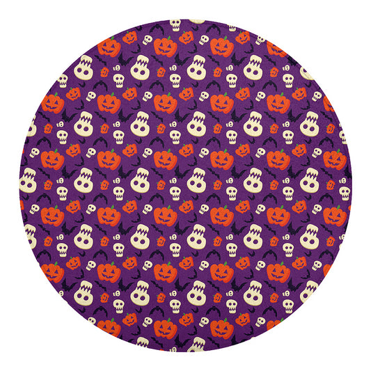 Funny Halloween Pumpkin Pattern Print Round Blanket