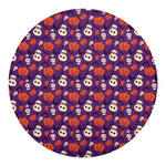 Funny Halloween Pumpkin Pattern Print Round Blanket