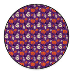 Funny Halloween Pumpkin Pattern Print Round Floor Mat