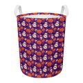 Funny Halloween Pumpkin Pattern Print Round Laundry Basket