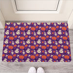 Funny Halloween Pumpkin Pattern Print Rubber Doormat