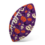 Funny Halloween Pumpkin Pattern Print Rugby Ball