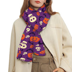 Funny Halloween Pumpkin Pattern Print Scarf