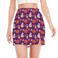 Funny Halloween Pumpkin Pattern Print Side Slit Mini Skirt