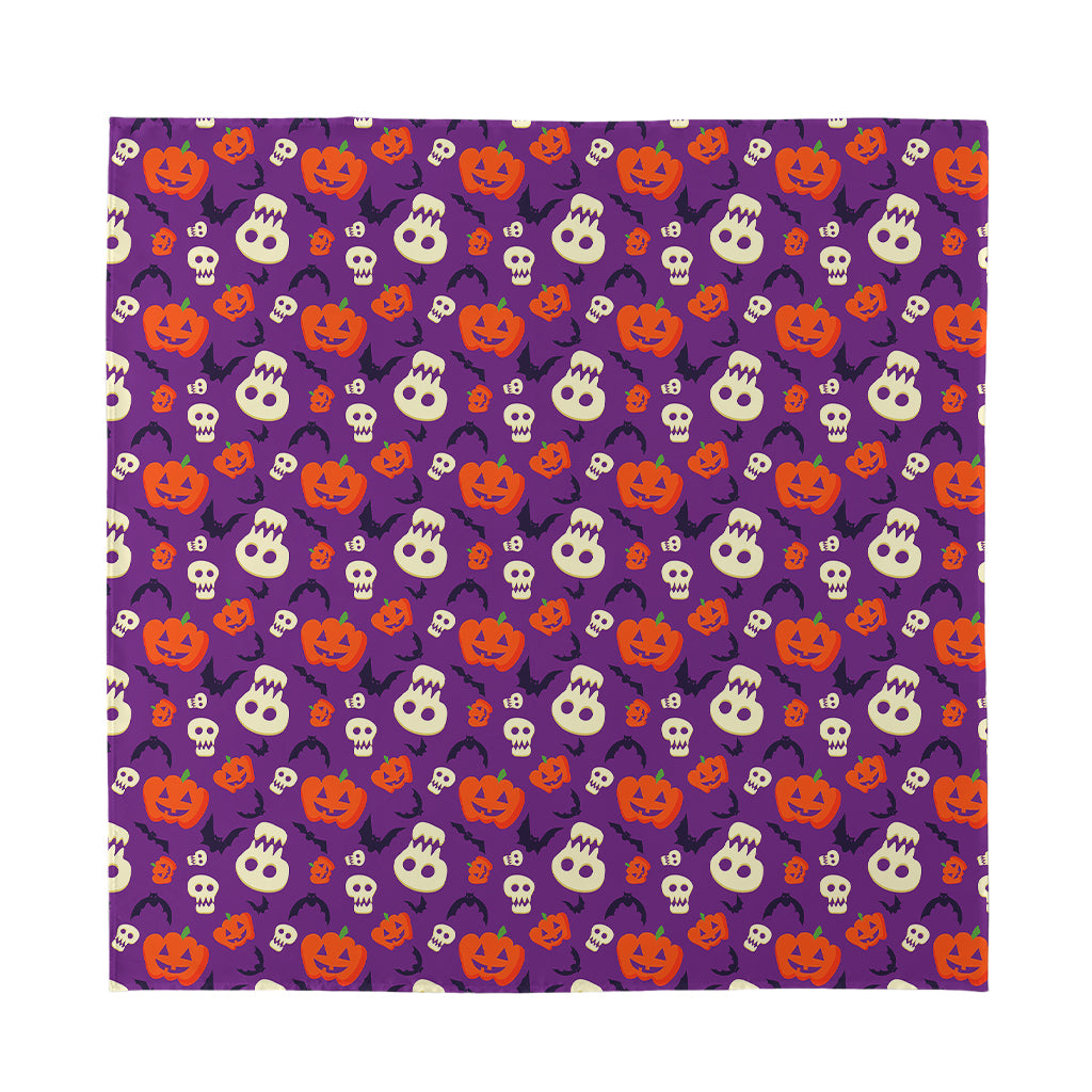 Funny Halloween Pumpkin Pattern Print Silk Bandana