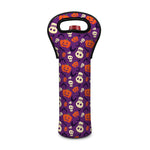 Funny Halloween Pumpkin Pattern Print Single Neoprene Wine Tote