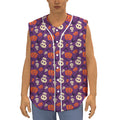 Funny Halloween Pumpkin Pattern Print Sleeveless Baseball Jersey