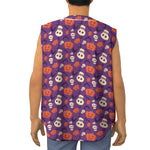 Funny Halloween Pumpkin Pattern Print Sleeveless Baseball Jersey