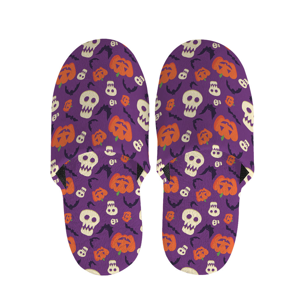 Funny Halloween Pumpkin Pattern Print Slippers