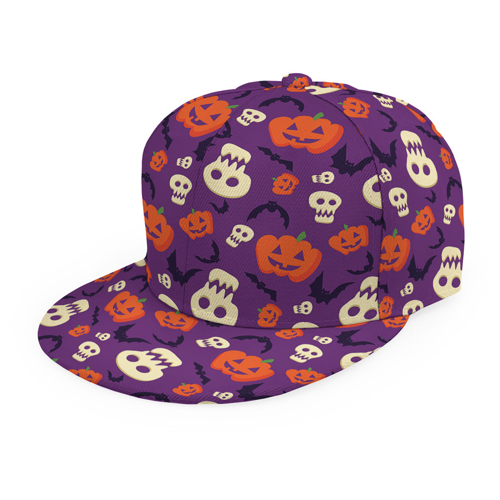 Funny Halloween Pumpkin Pattern Print Snapback Cap