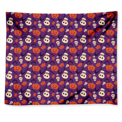 Funny Halloween Pumpkin Pattern Print Tapestry