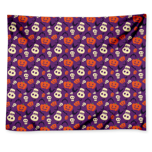 Funny Halloween Pumpkin Pattern Print Tapestry