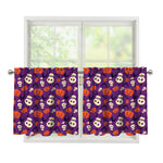 Funny Halloween Pumpkin Pattern Print Tier Curtains
