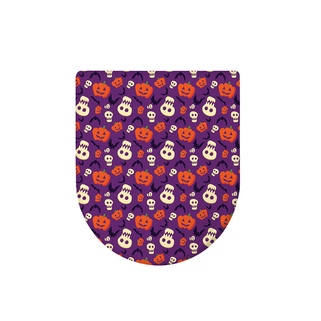 Funny Halloween Pumpkin Pattern Print Toilet Lid Cover