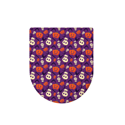 Funny Halloween Pumpkin Pattern Print Toilet Lid Cover