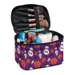 Funny Halloween Pumpkin Pattern Print Travel Makeup Bag