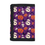 Funny Halloween Pumpkin Pattern Print Trifold Wallet