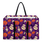 Funny Halloween Pumpkin Pattern Print Utility Tote Bag