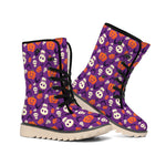 Funny Halloween Pumpkin Pattern Print Winter Boots