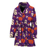 Funny Halloween Pumpkin Pattern Print Women's Bathrobe