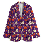 Funny Halloween Pumpkin Pattern Print Women's Blazer