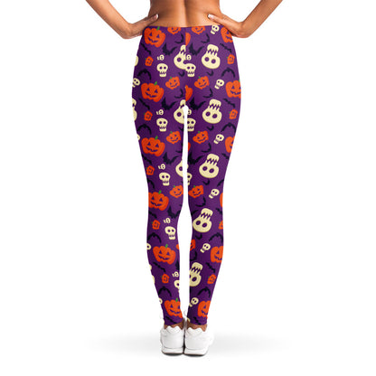 Funny Halloween Pumpkin Pattern Print Women's Leggings