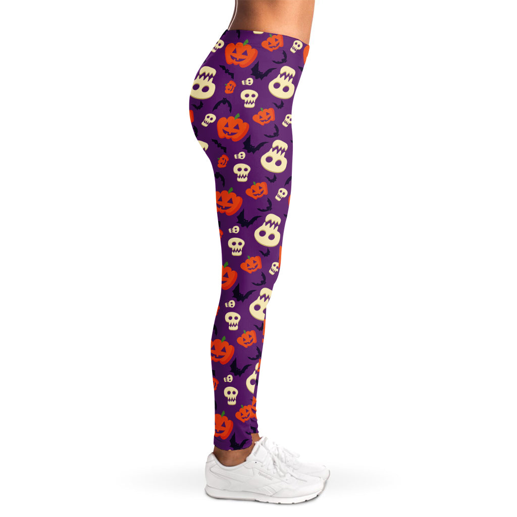 Funny Halloween Pumpkin Pattern Print Women's Leggings