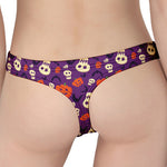 Funny Halloween Pumpkin Pattern Print Women's Thong