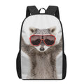Funny Raccoon Print 17 Inch Backpack