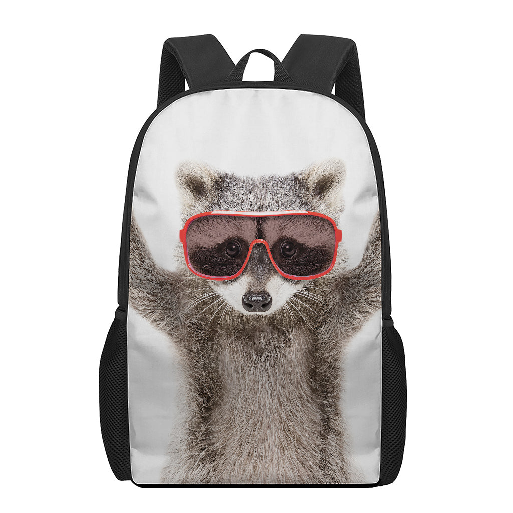 Funny Raccoon Print 17 Inch Backpack