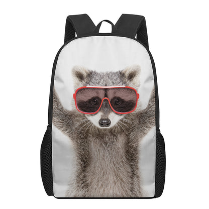 Funny Raccoon Print 17 Inch Backpack