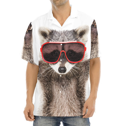 Funny Raccoon Print Aloha Shirt
