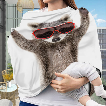 Funny Raccoon Print Baby Seat Cover