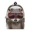Funny Raccoon Print School Backpack