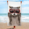 Funny Raccoon Print Beach Towel