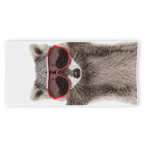 Funny Raccoon Print Beach Towel