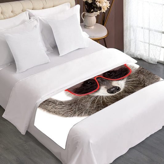 Funny Raccoon Print Bed Runner