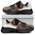 Funny Raccoon Print Black Chunky Shoes