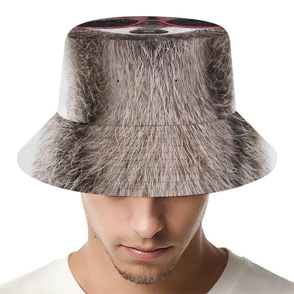 Funny Raccoon Print Bucket Hat