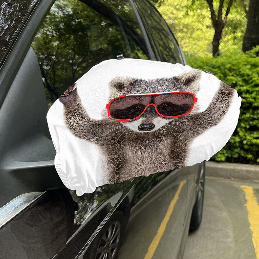 Funny Raccoon Print Car Side Mirror Covers