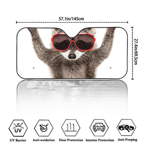 Funny Raccoon Print Car Windshield Sun Shade