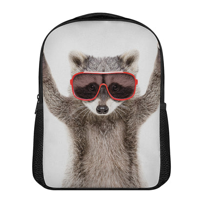 Funny Raccoon Print Casual Backpack