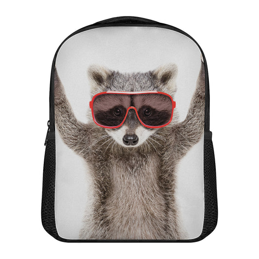 Funny Raccoon Print Casual Backpack