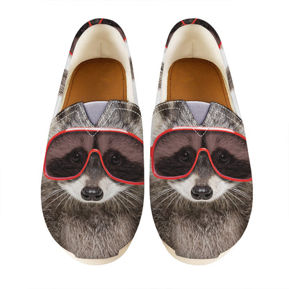 Funny Raccoon Print Casual Shoes
